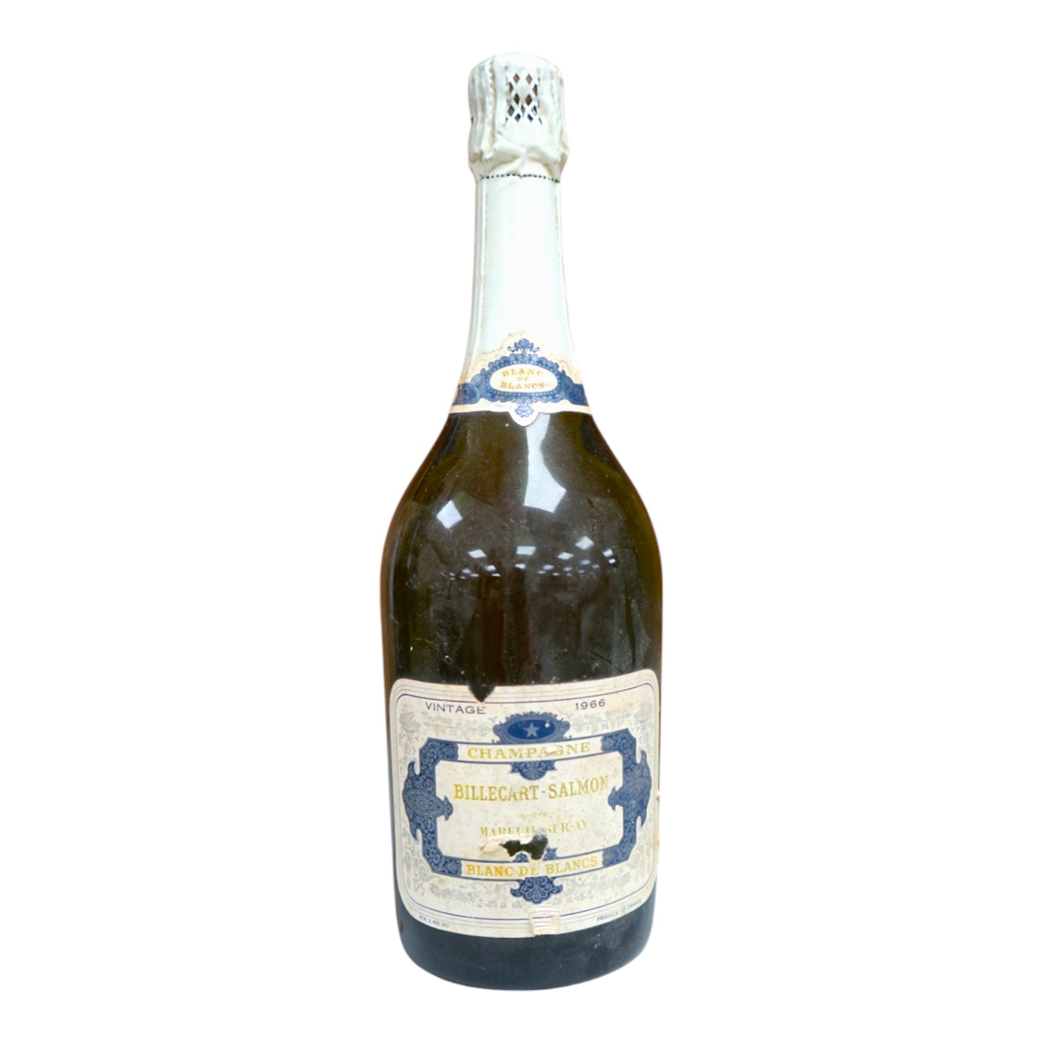 A 1966 Billecart-Salmon bottle of champagne. Condition - good.